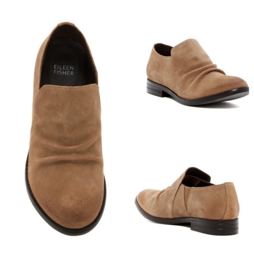 EILEEN FISHER Chestnut Ale Suede Slip On Loafer